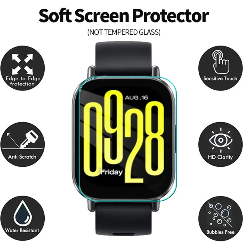 9H Premium Tempered Glass for Xiaomi Redmi Watch 5 Lite Active Smartwatch Screen Protector HD Clear Anti-scratch Protective Film