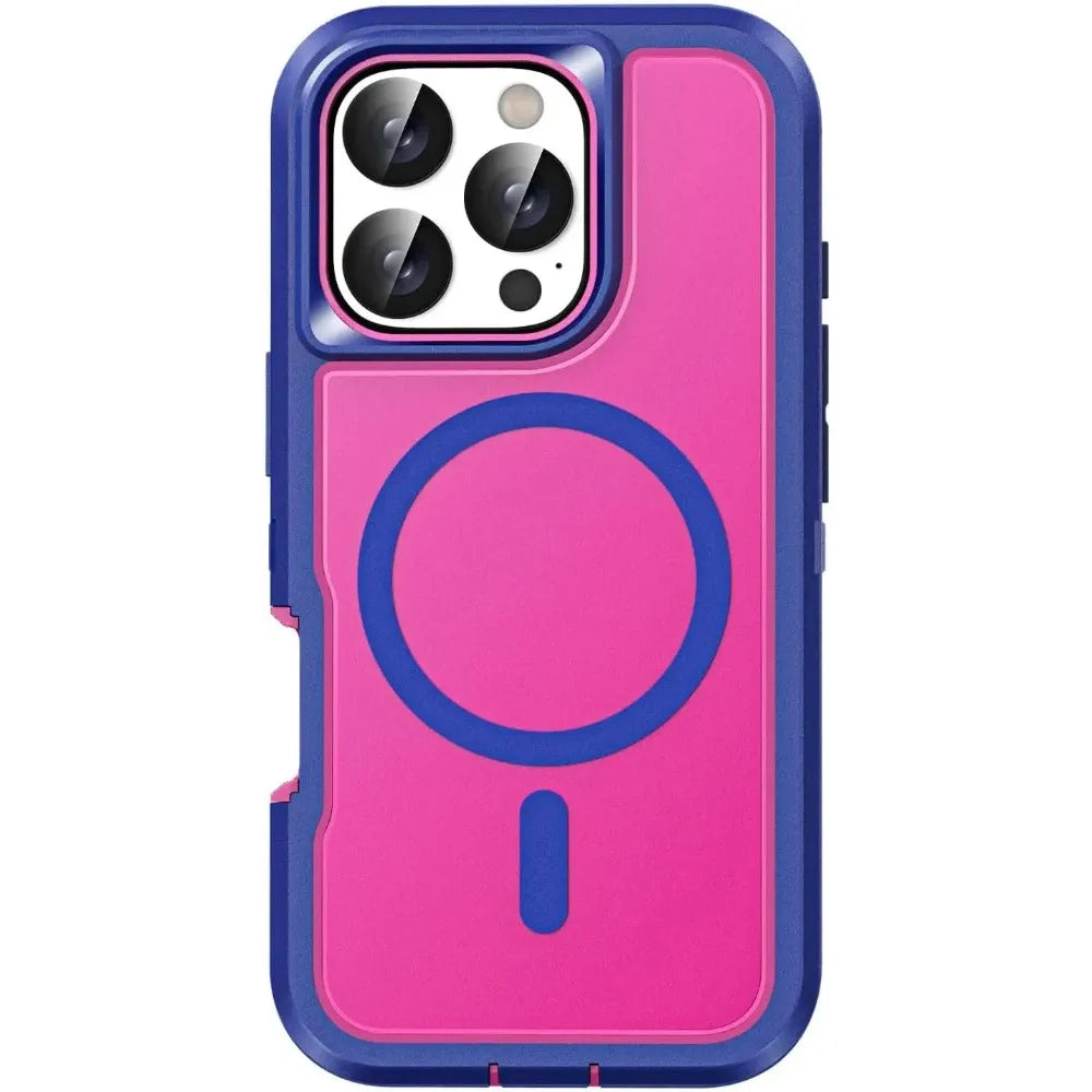 Premium Heavy Duty OTT Magnetic Armor Case For iPhone 18 17 16 15 14 Plus 13 Pro Max Anti-Slip Grip Charging Protect Cover Box