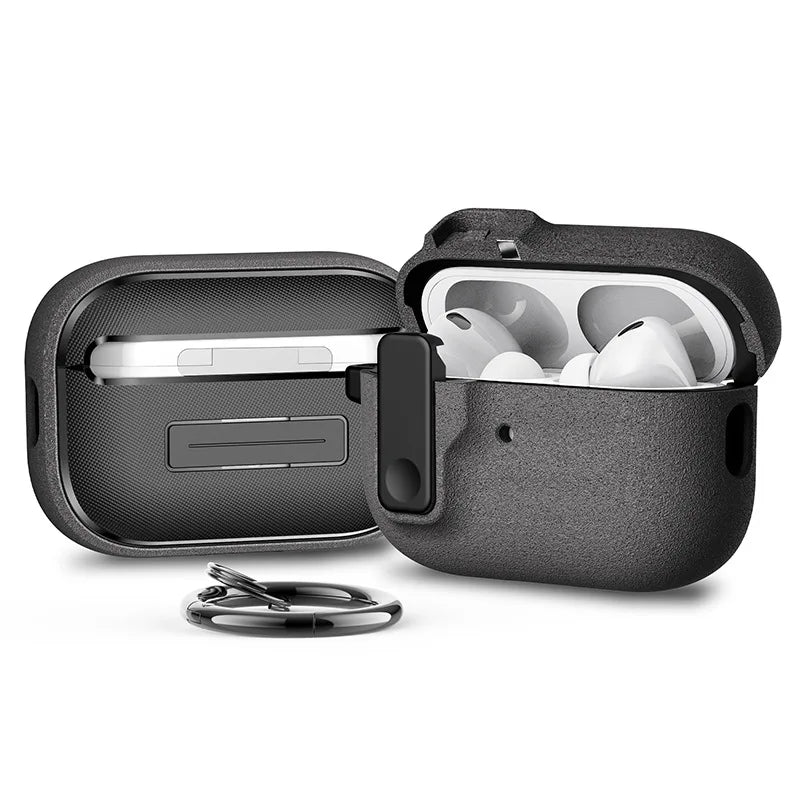 Wireless Earphones Protection Case For Apple AirPods 4 3 Pro 2 1 With Safety Lock Buckle Shockproof Shell Headphone Accessories