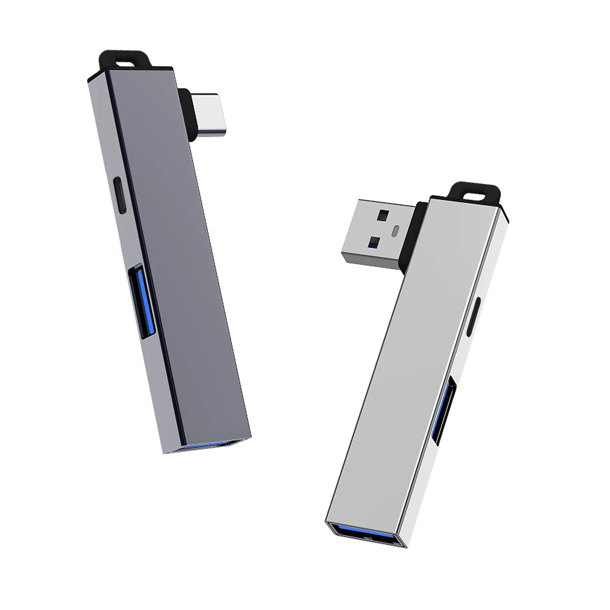 3-in-1 USB 3.0 Hub Dock with Hanging Loop, USB C to Type-C Expander for Laptops and Phones, Wireless Adapter for Expansion, USB