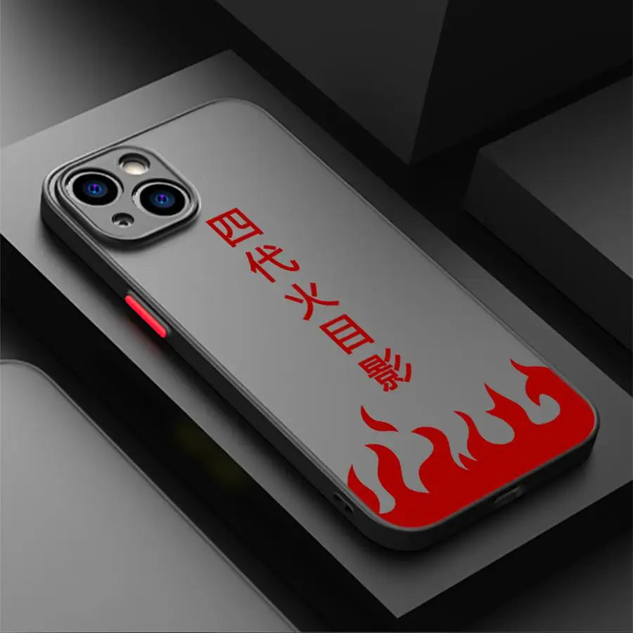 Black Edge Shell Phone Case for Apple iPhone 14 12 Mini 11 13 Pro XS 16e 11 Max 16 XR 15 Narutos Namikazes LOGO