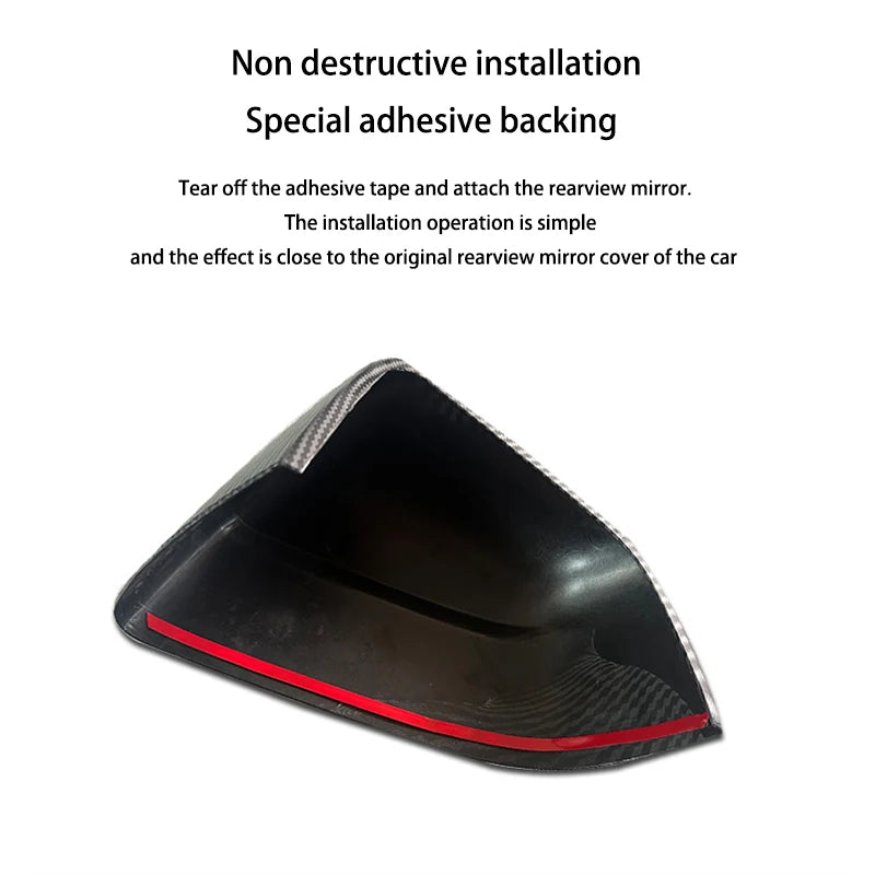 Carbon Fiber Car Paste Side Door Mirror Cover For Tesla Model Y Juniper2025 Auto Exterior Accessories ABS Sides Rearview Cover