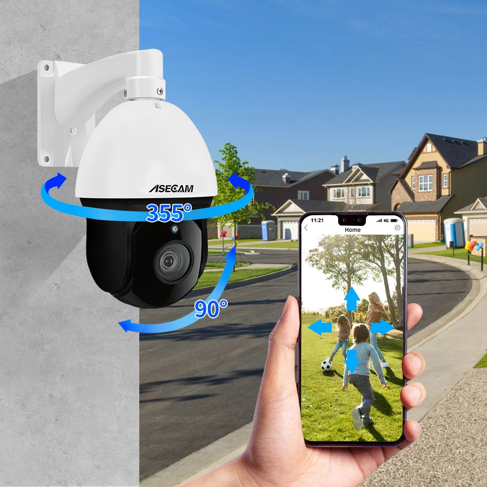 8MP 4K IP Camera Outdoor PTZ 30X Optical Zoom CCTV Onvif H.265 Dome POE Vehicle Detection Security Camera Hikvision Compatible