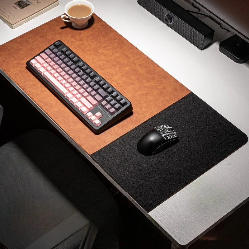 3in1 Large Mouse Pad Double Sided Leather Cork Waterproof Gaming Office Desk Mat Non Slip Computer Desk Pad Accessories Mousepad
