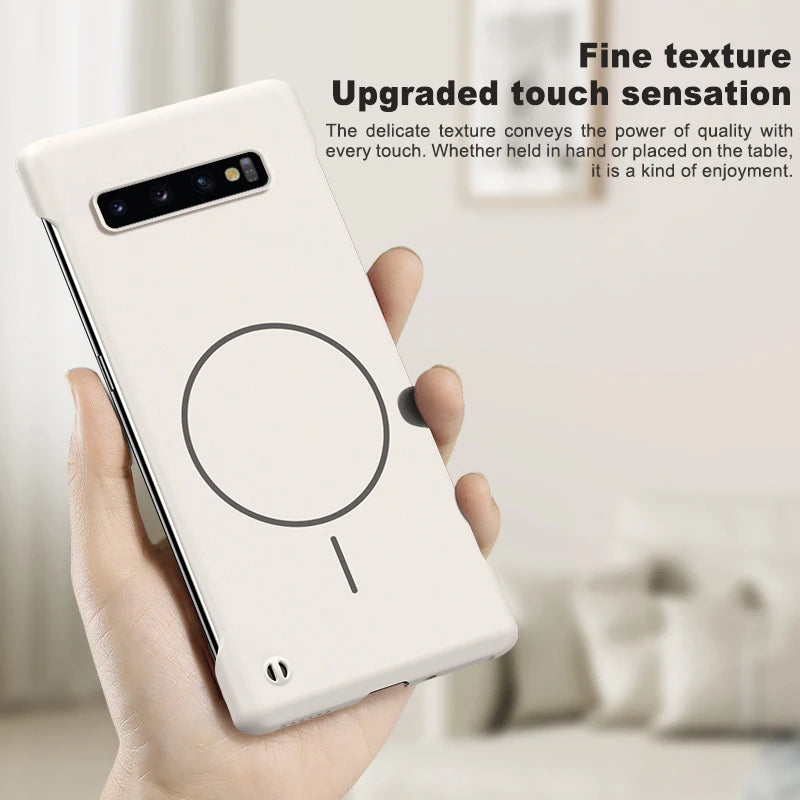 For Magsafe Frameless Magnetic Wireless Charging Phone Case For Samsung Galaxy S10 Plus S10Plus Slim Hard Back Cover