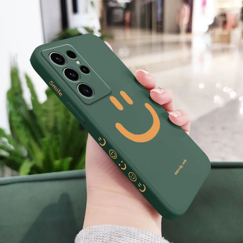 Hello Smile Phone Case For Samsung Galaxy S24 S23 S22 S21 S20 S10 S10E Ultra Plus FE Note 20 Ultra 10 Plus Cover