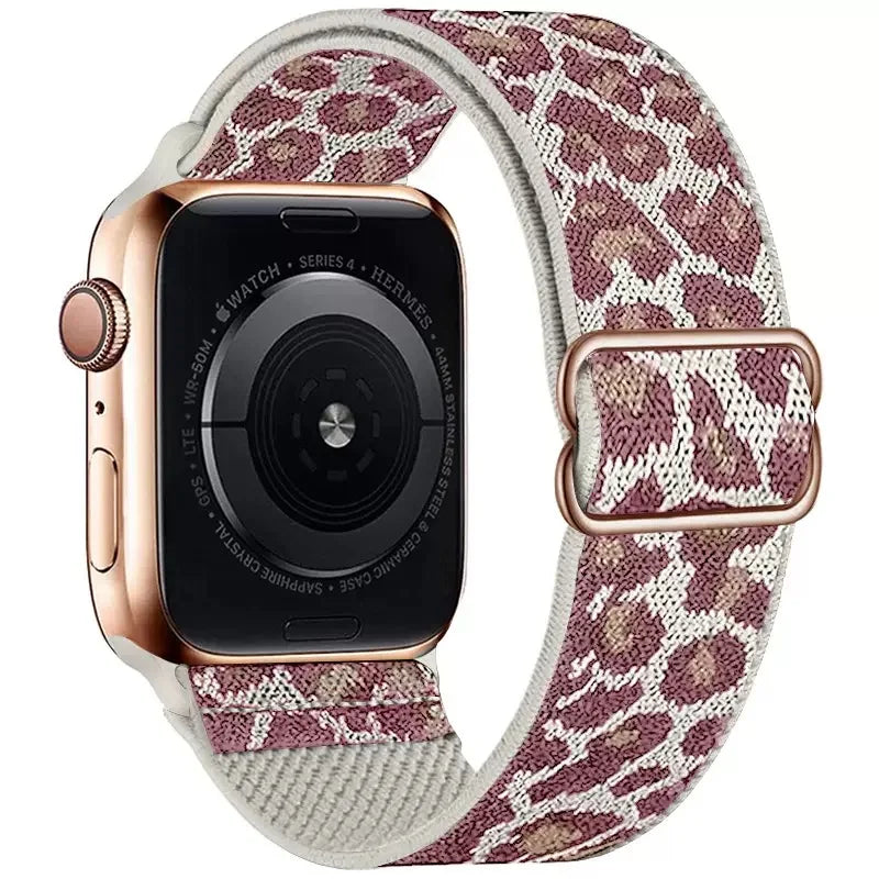 Silicone Leopard Printed Watchband for Apple Watch Ultra 2 49mm 40 42mm 44mm Bracelend Women's Leopard Print Strap IWatch Series