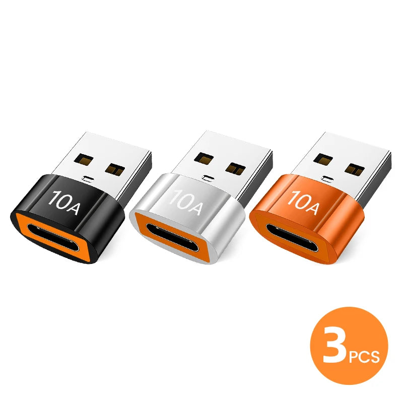 10A USB 3.0 To Type C Adapter OTG Type C Male To USB Female Converter For Laptop Xiaomi Samsung USBC Fast Charging Adaptador