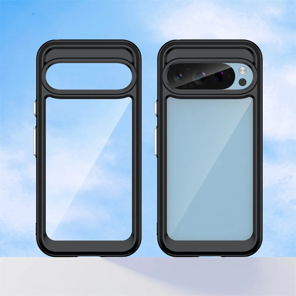 Fashion Transparent Acrylic Case For Google Pixel 9 8 7 Pro 8 10A Colorful Hard Clear Shockproof Thin Cover For Pixel 10 Pro XL