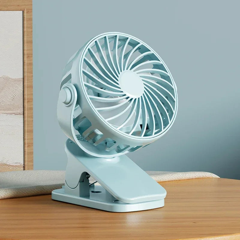 720°Rotatable Clip Fan Mini Cooler Fan Built In Night Lamp USB Rechargeable Personal Portable Fan For Outdoor Camping Ventilador