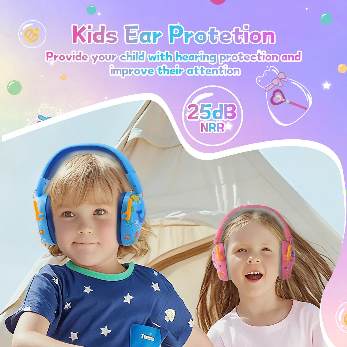Baby Earmuffs 3-12 Years Old Child Baby Hearing Protection Safety Earmuffs Noise Reduction Ear Protector for Children Earphone