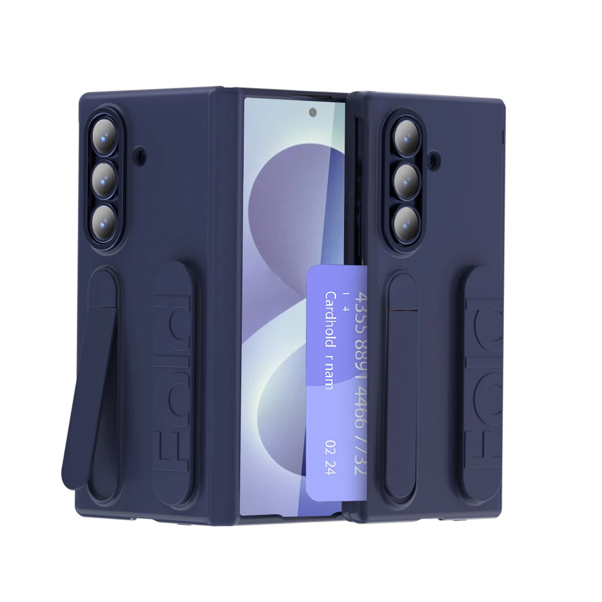 Multifunctional Kickstand Phone Case For Samsung Galaxy Z Fold 8 Ultra Fold 7 6 5 4 With Card Slot Wrist Strap Folding Cover