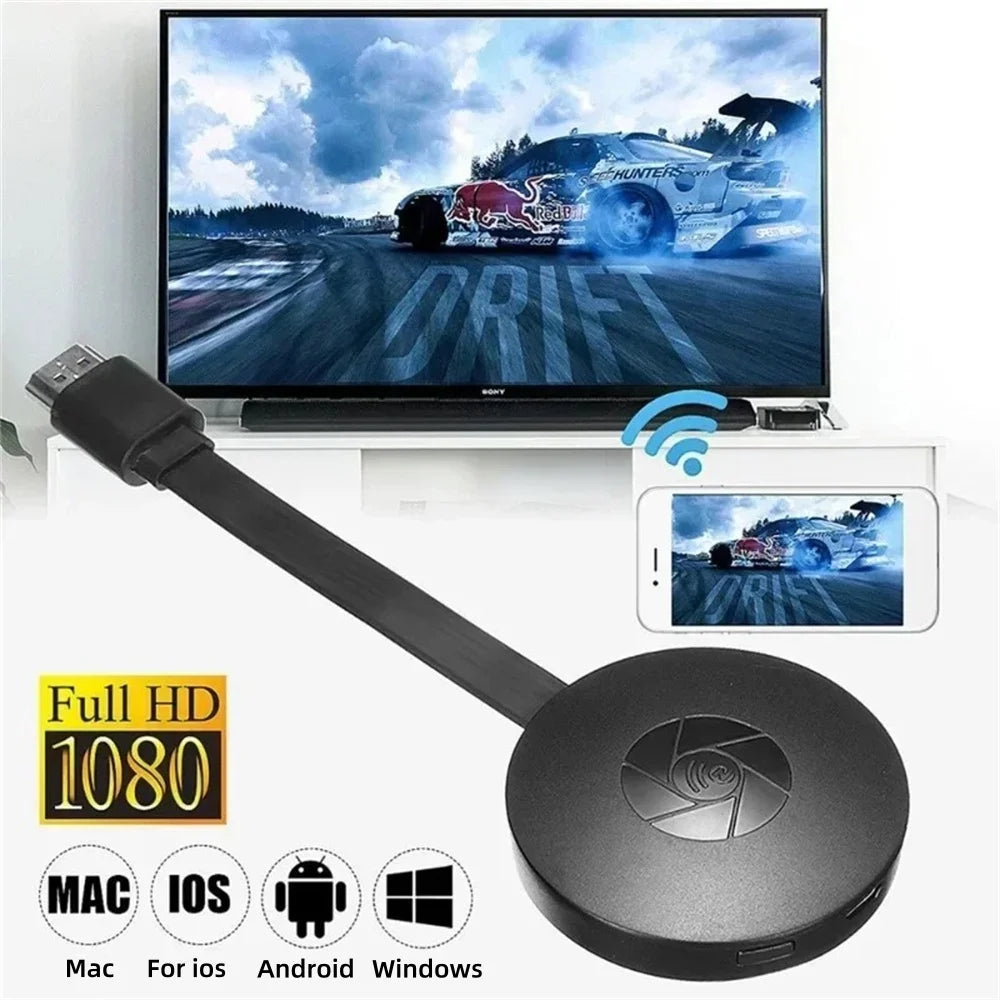 Portable 1080P Wireless TV Stick Video Receiver TV HD WIFI Dongle Adapter For Android/iOS TV Box Computer Live Screen Projector