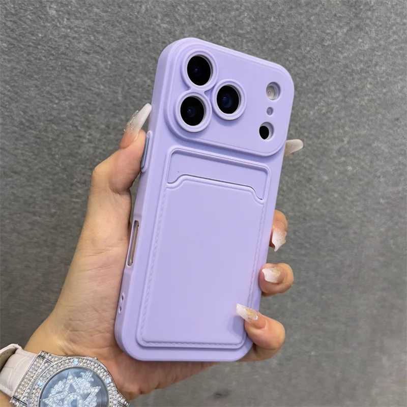 Luxury Soft Silicone Wallet Case For iPhone 17 16 15 14 Plus 13 12 Pro Max XR XS Shockproof Card Holder Slot Cover