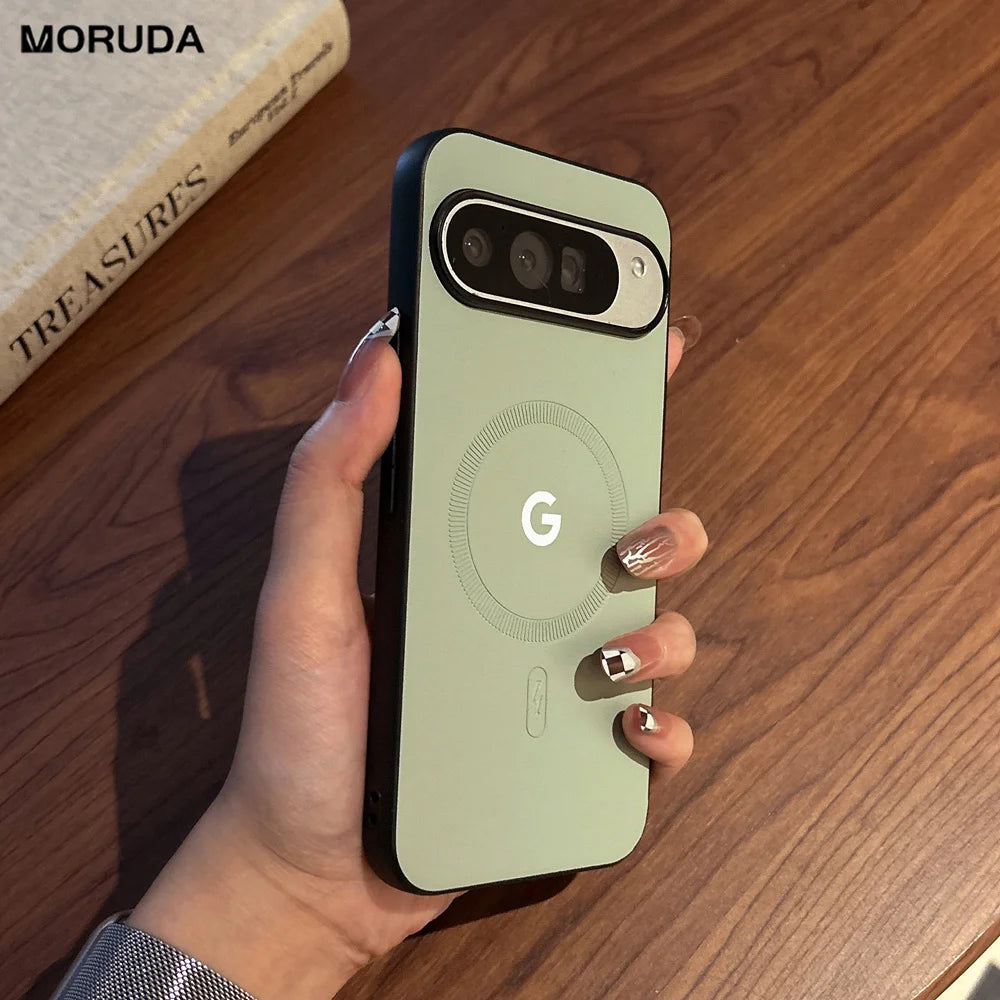 for Google 11 Pro for Magsafe PU Leather Case for Google Pixel 10 11 Pro XL 8 9 10A 9A 8A Magnetic Wireless Charging Slim Cover