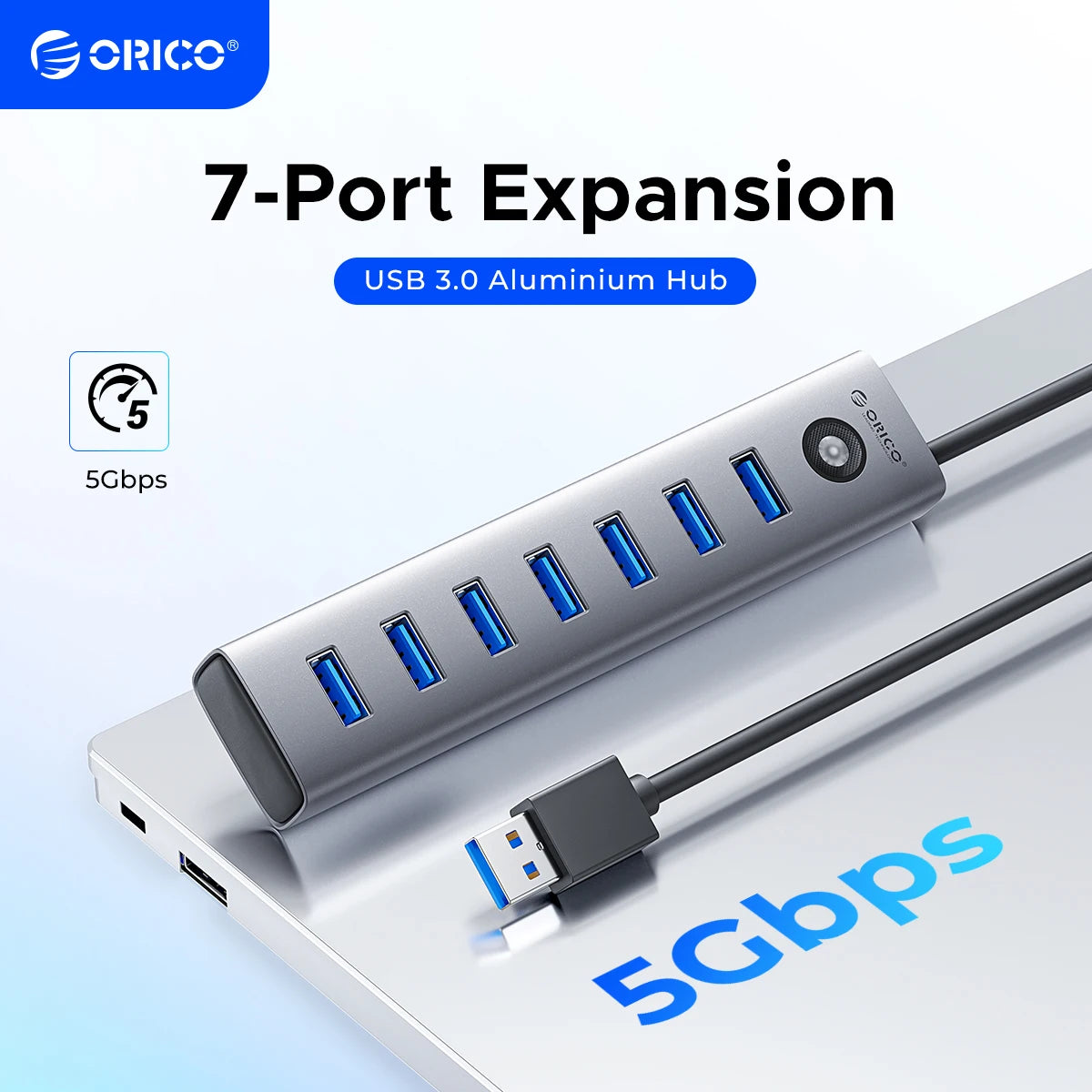 ORICO 7 IN 1 USB 3.0 Hub 5Gbps Type -C Docking Station for Surface Macbook Laptops USB 3.0 7-Port HUB PC USB Adapter Spliter