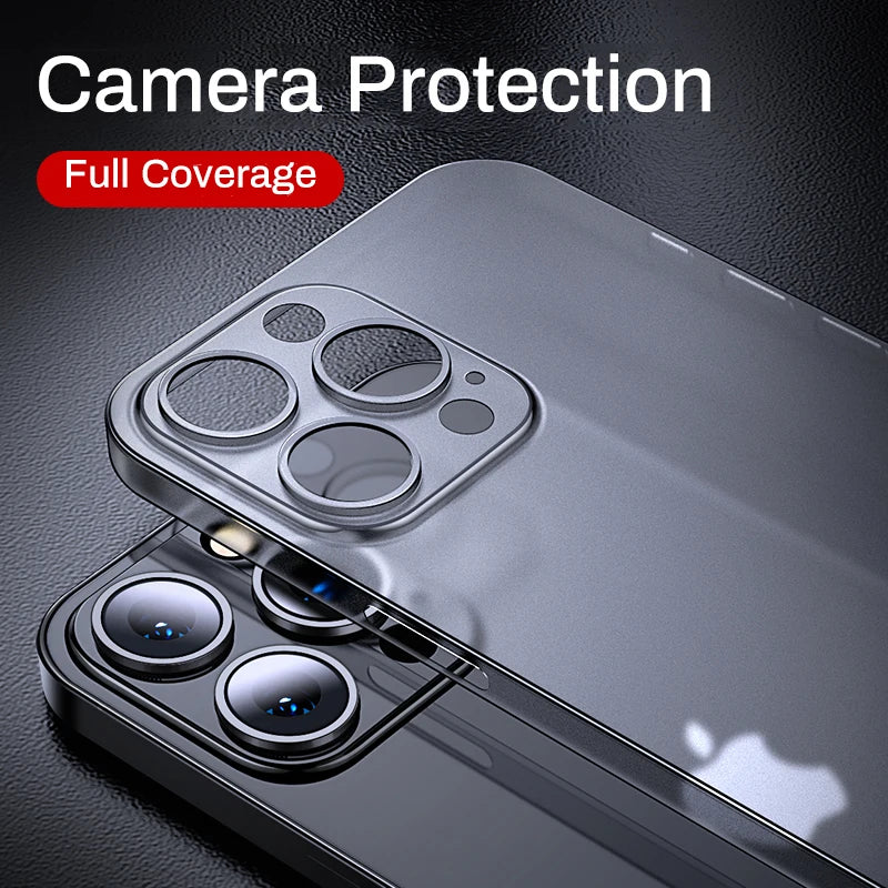Ultra Thin Matte Translucent Case For iPhone 16 17 15 14 13 12 mini 11 Pro X Xr Xs Max Plus SE Clear Soft Hard Back Slim Cover