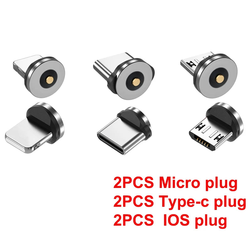 5PCS Magnetic Plug Connector Universal Round Magnetic Cable Type C Micro USB Magnet Replacement Parts for Mobile Phones