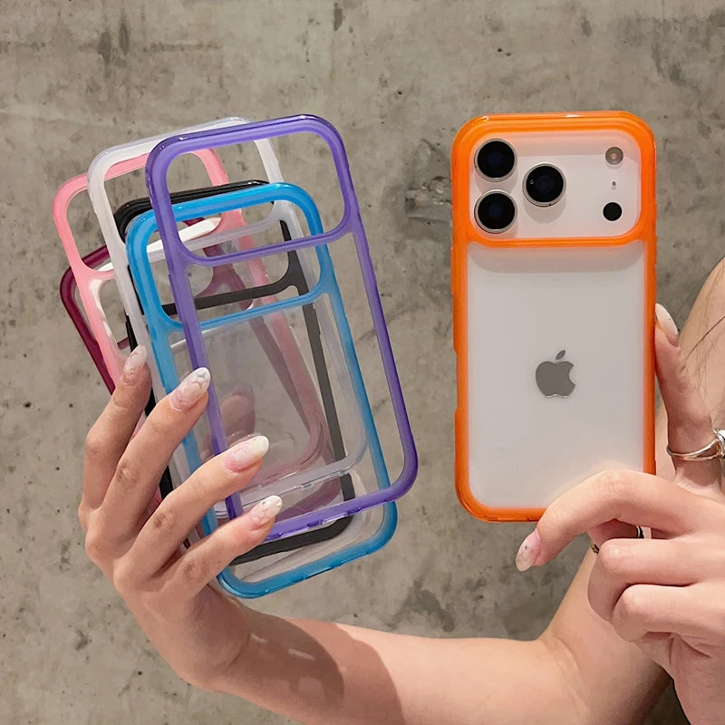 Luxury Transparent Acrylic Phone Case For iPhone 13 14 15 16 17 18 Pro Max Shockproof Clear Bumper Back Cases Cover