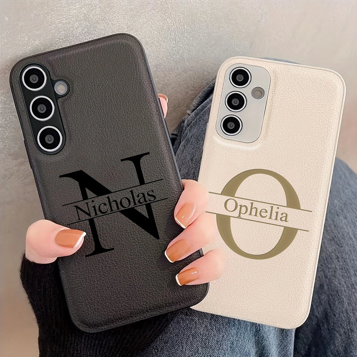 Custom Name Initials Case For Samsung Galaxy S25 S24 S23 S22 S21 S20 Ultra Plus FE A13 A14 A15 A34 A35 A52 A53 A54 A55 A56 A05S