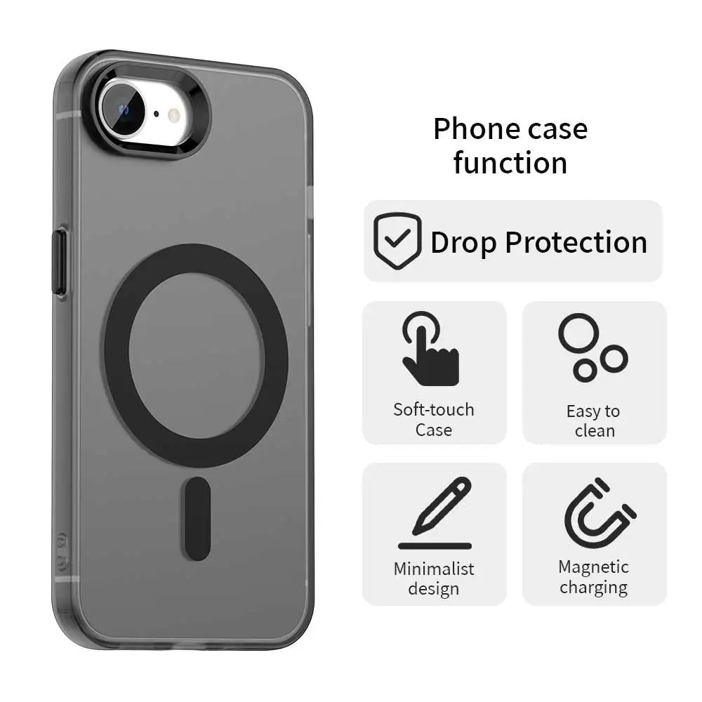Magnetic Wireless Charging Case For Apple iPhone 17e 16e 16 Pro Max 15 14 Plus Cover Candy Colors Transparent Back Shell Coque