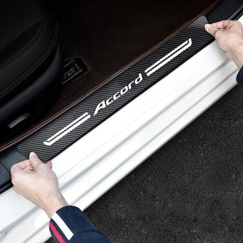 for Honda Accord 2016 2017 2018 2019 2020 2021 Car Door Sill Protector Rear Trunk Scuff Plate Threshold Sticker Accessories