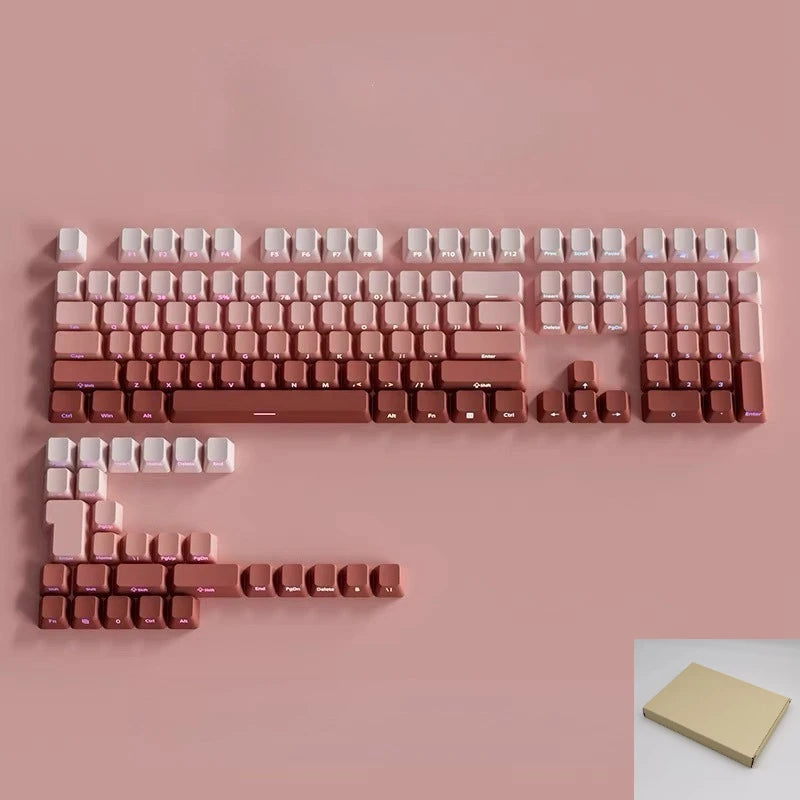 Gradient Gray Double Shot RGB Backlit Keycaps OEM Profile 135+ Keys Side Printed PBT Keycaps for Cherry MX Switches Keyboards