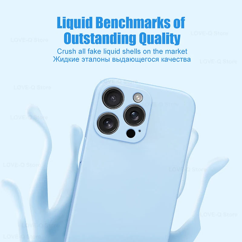 Original Liquid Silicone Phone Case For Apple iPhone 18,17,16,15,14,13,12 ,Pro,Plus Pro Max Cases For iPhone Shockproof Cover