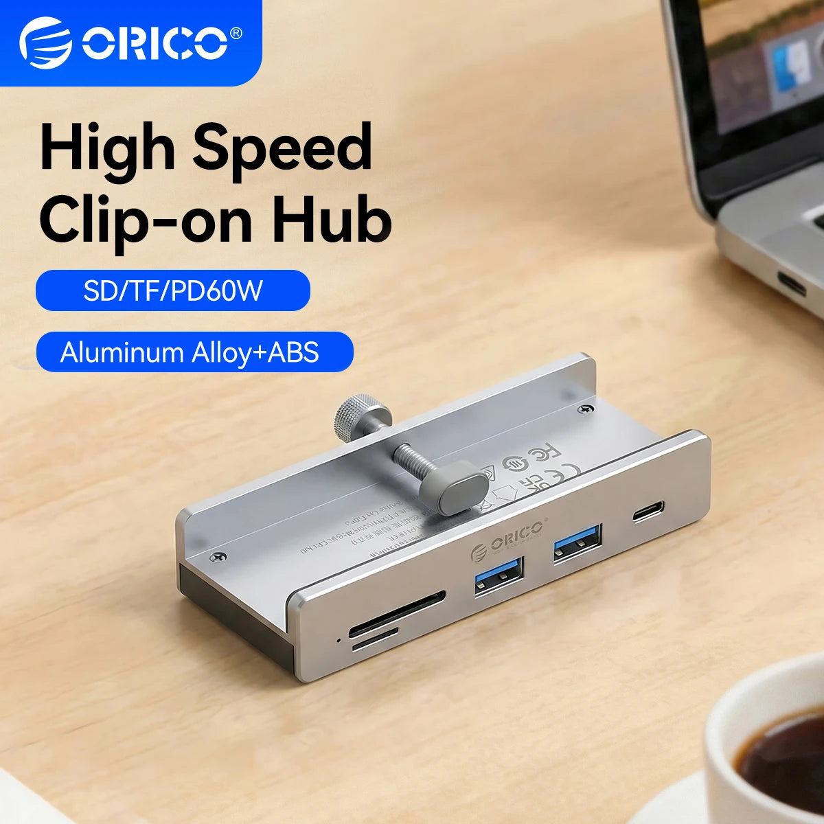 ORICO USB 3.2 Clip-Type HUB 10Gbps 5Gbps Aluminum External Multi 5/6/7 Ports USB Splitter Adapter SD TF Card for Desktop Laptop