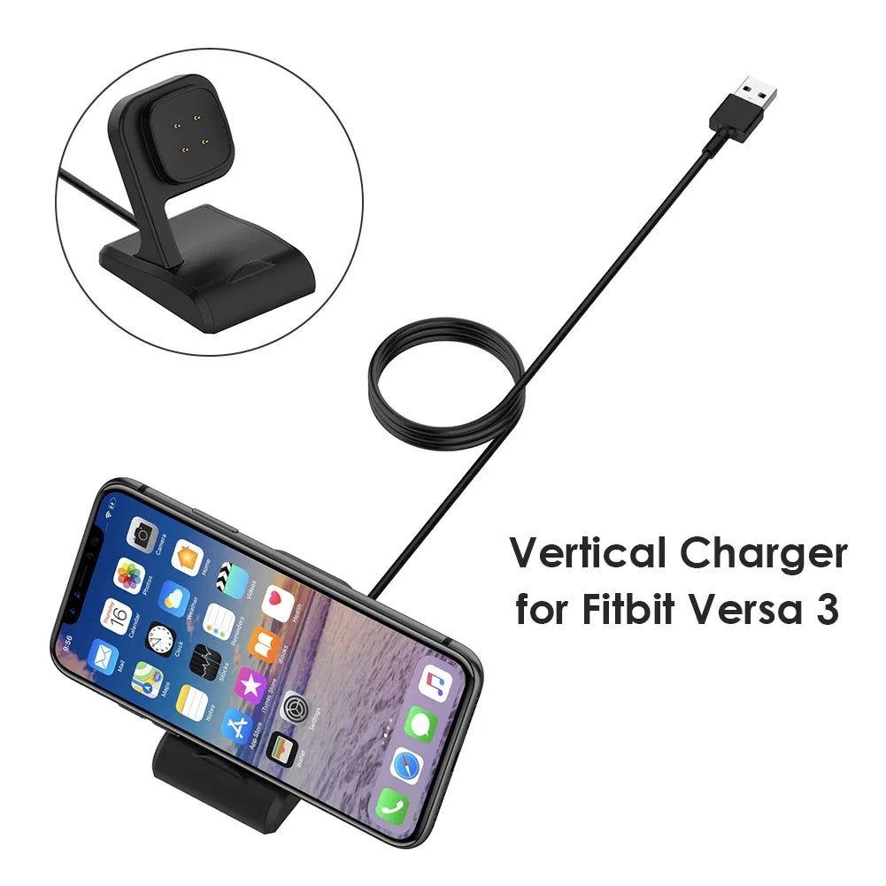 Charging Cable For Fitbit Versa 3 4 /Fitbit Sense 2 Smart Watch Replacement USB Charger Dock Station Power Adapter