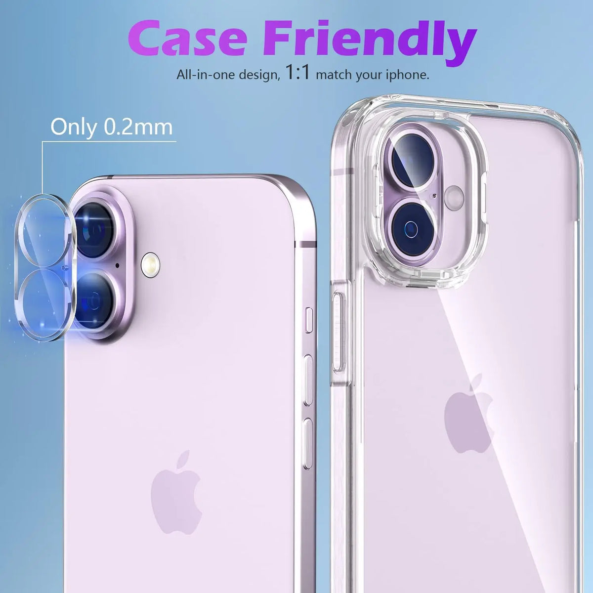 3Pack Camera Lens Protector for iPhone 17-11 Pro Max, 9H HD Clear Tempered Glass Anti-Scratch Case Friendly No Night Shot Impact