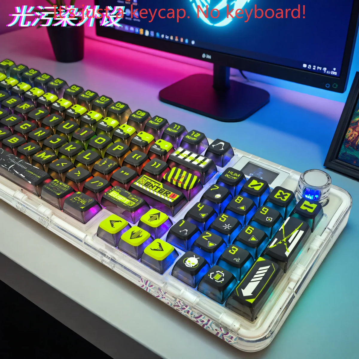 RGB Transparent, Ghost Walker SA Keycap PBT+PC 125 Key Bottom Transparent, Customized for 60/84/98/108 Mechanical Keyboard