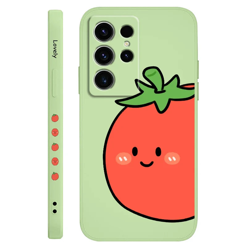 Tomato And Egg Phone Case For Samsung Galaxy S25 S24 S23 S22 S21 S20 S10 S10E Ultra Plus FE Note 20 Ultra Plus Cover