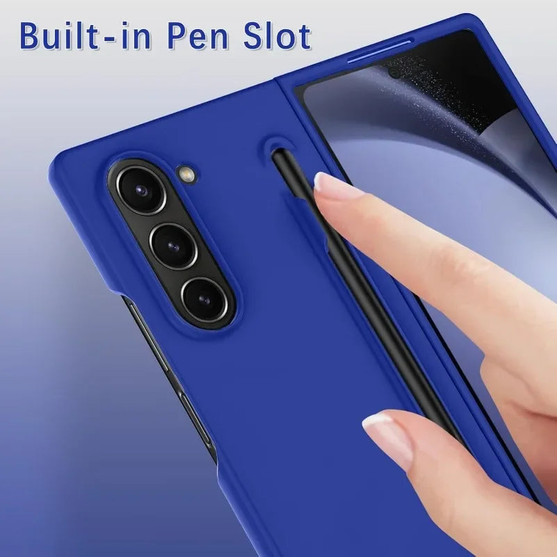 Luxury Skin Feeling PC Hard Case for Samsung Galaxy Z Fold 8 Ultra 7 6 5 4 3 with S Pen Slot and Pen Ultra-thin Shockproof Cover