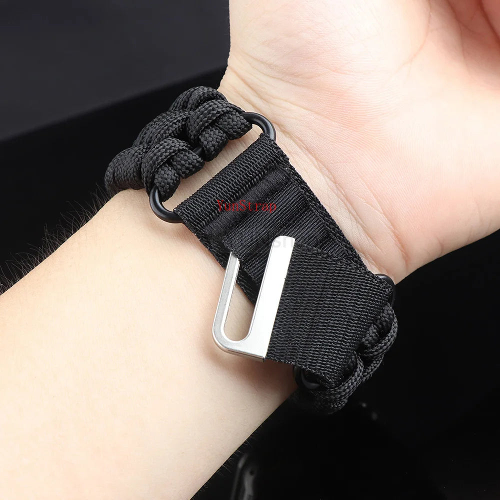 Outdoor Woven Nylon Band for Apple Watch 49mm 46mm 45mm 44mm 42mm 41mm 40mm Strap iWatch Ultra 2 SE 10 9 8 7 6 5 4 3 Bracelet