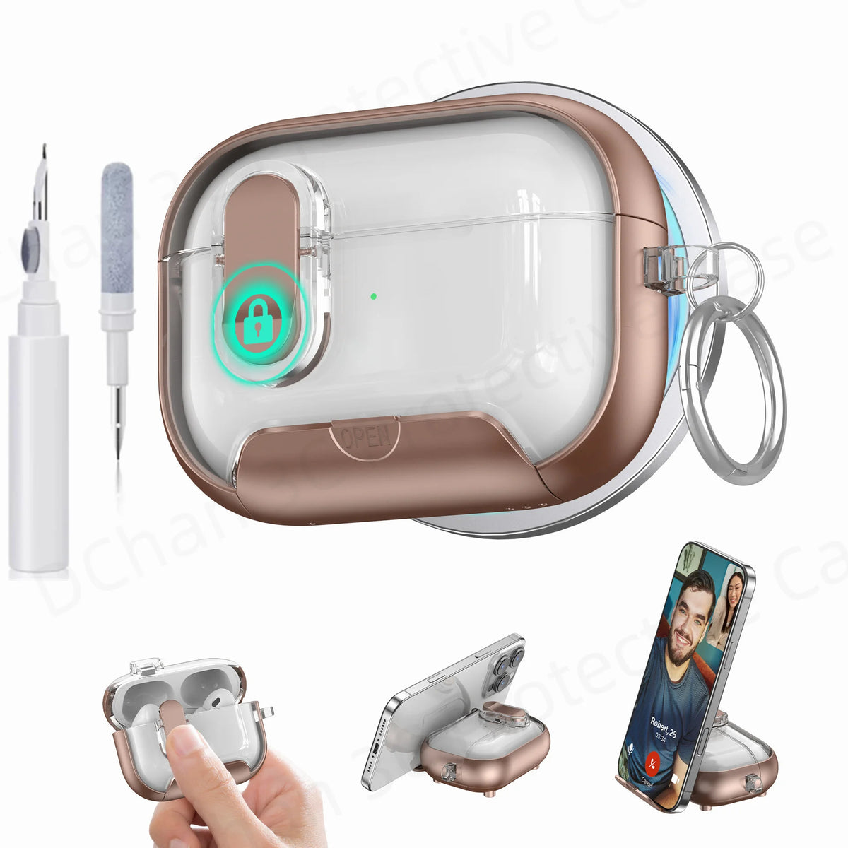 Cute Cover for AirPods 3 Pro 3/Airpod 4【 Compatible with MagSafe】Auto-Open Secure Lock Stand Cover for AirPods 5 2026 Earbuds