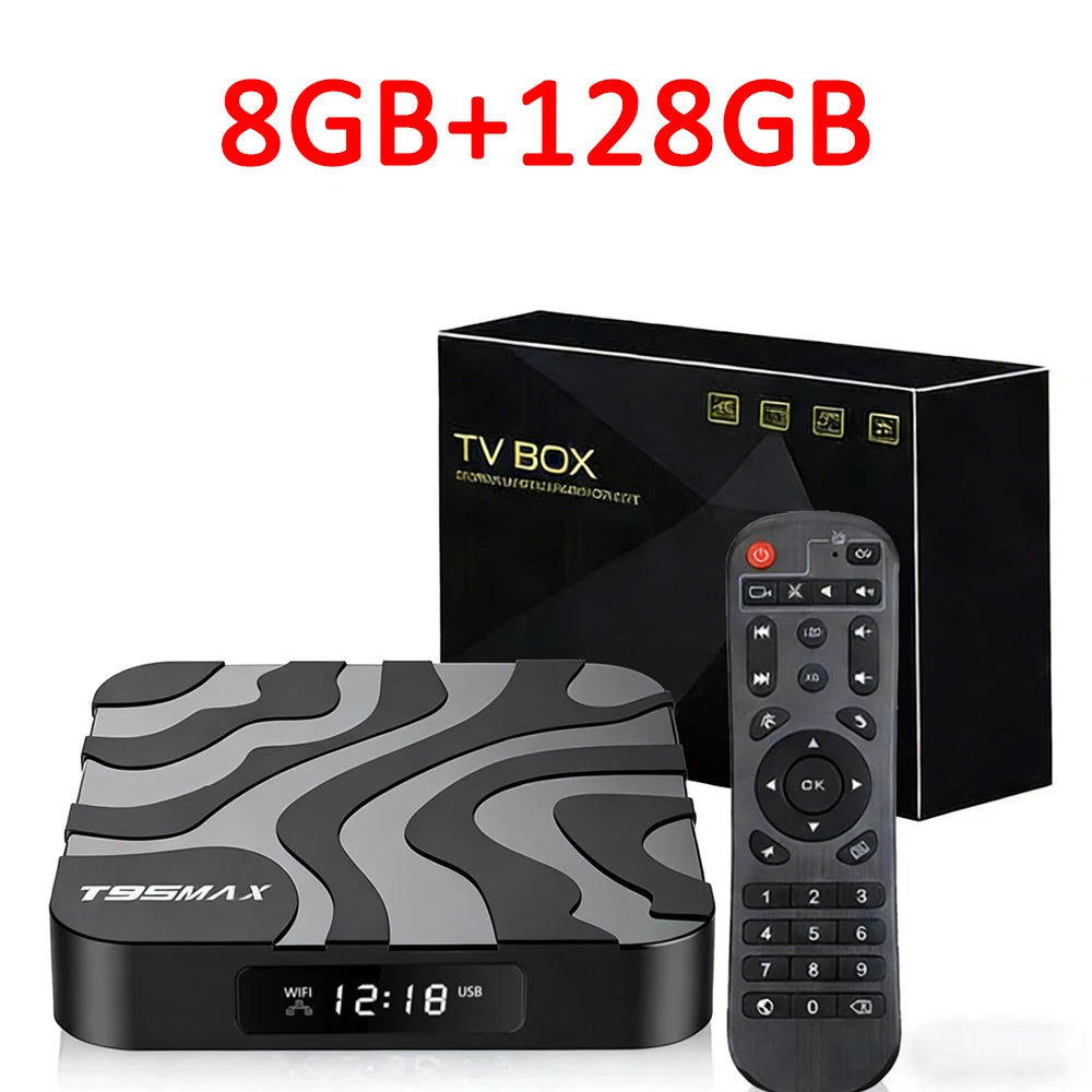 Android 16 T95Max Smart Home Theater TV Box Allwinner H618 Dual Wifi 8G RAM 256G ROM BT5.4 Netflix Google 4K 8K HD Set Top Box