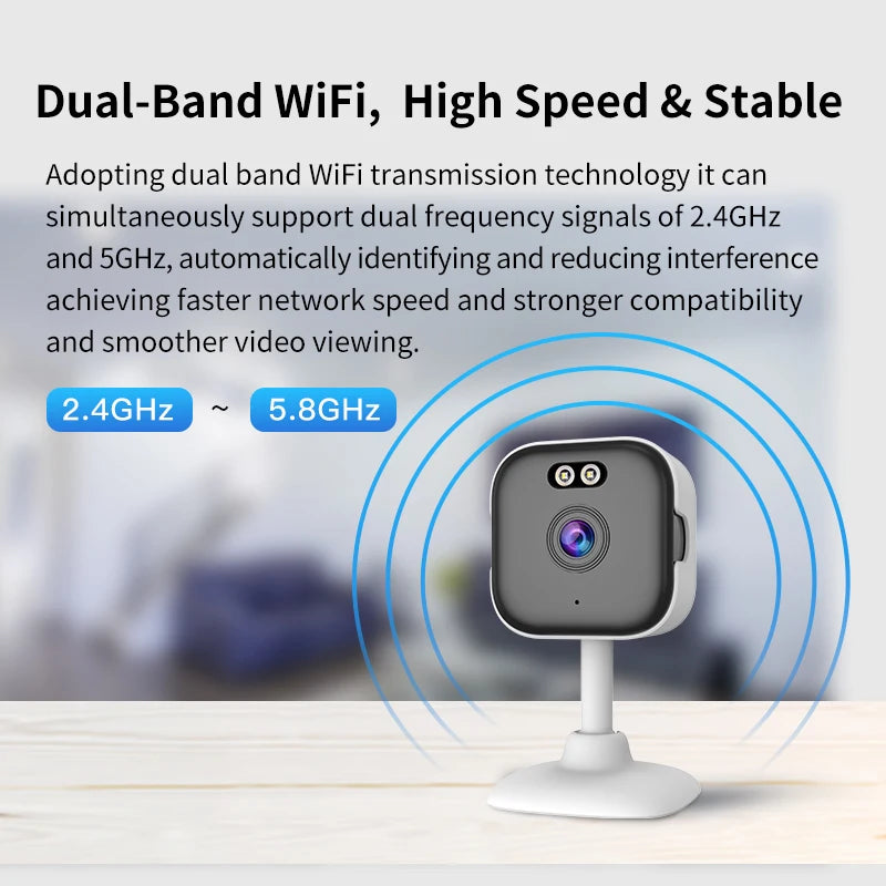 5MP Mini Cube Camera 5G Wifi Indoor Security IP Cam with Two Way Audio 3MP Human Detection CCTV 2MP Onvif 5X Zoom O-Kam Pro APP