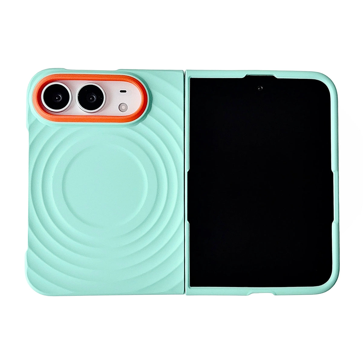 Case For Apple iPhone Duo For Foldable iPhone Duo For Magsafe With Magnetic Ring Ripples Stand Luxury Silicone Ripples Cover