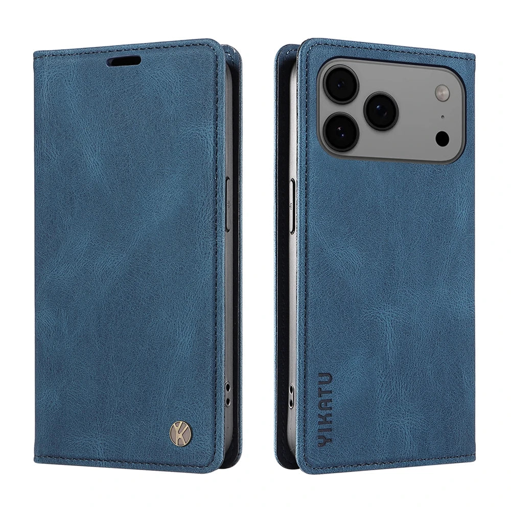 Magnetic Leather Wallet Flip Cover For Apple Iphone 17 16 16E 15 14 13 12 11 XS XR Air Plus Pro Max ProMax Mini | Premium Case