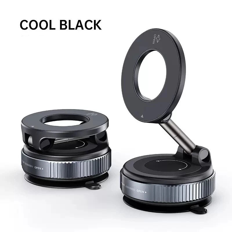 360° Adjustable Magnetic Car Phone Holder with Strong Suction Cup, Foldable Design for Desk, Bathroom & Universal Use