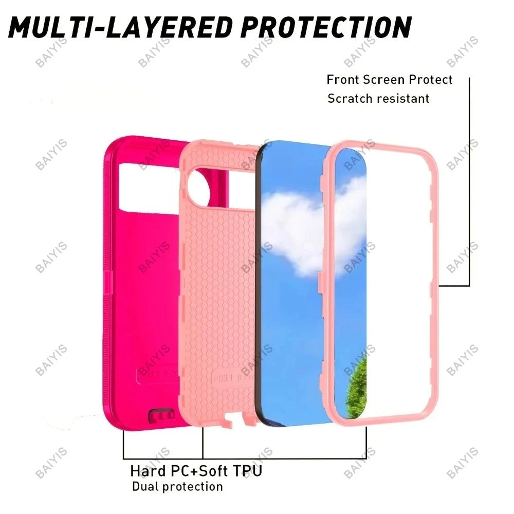 Military Shockproof Defender Armor OTT-BOX Case For Google Pixel 10A 9A 11 10 9 Pro XL 8Pro 8A Enhanced Anti-Drop Hard Cover