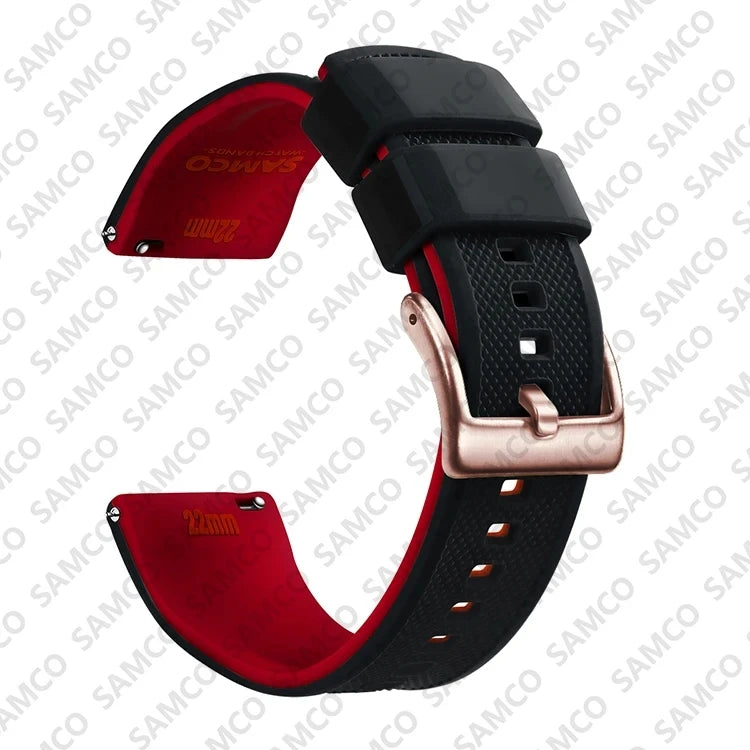 Quick Release Rubber Watch Strap Silicone Watch Band 18mm 20mm 22mm Huawei ,Samsung Galaxy, Garmin, Watch Replacement Watchband