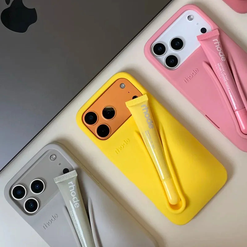 Hot Brand Lemontini Phone Case for IPhone 11 12 13 14 15 16 Pro Max Plus 17 Air Makeup Lip Gloss Silicone Cover with Lip Glaze