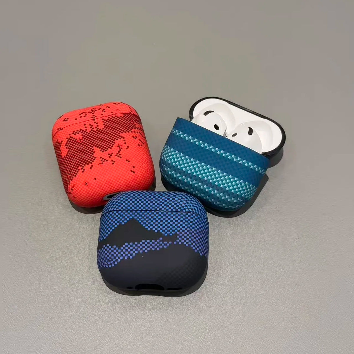 Carbon Fibre Pattern Earphone Case Cover for AirPods 1 2 3 4 Pro 2 Pro 3 Wireless Bluetooth Headset Protective Cover