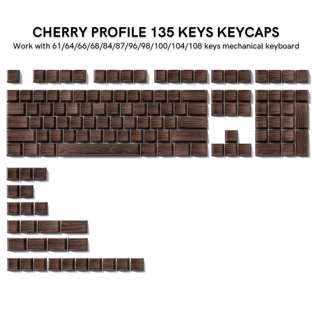 Plum Blossom Japanese RGB Backlit Keycaps 5 Sides Dye Sublimation PBT Keycaps Cherry Profile for MX Switches Gaming Keyboard