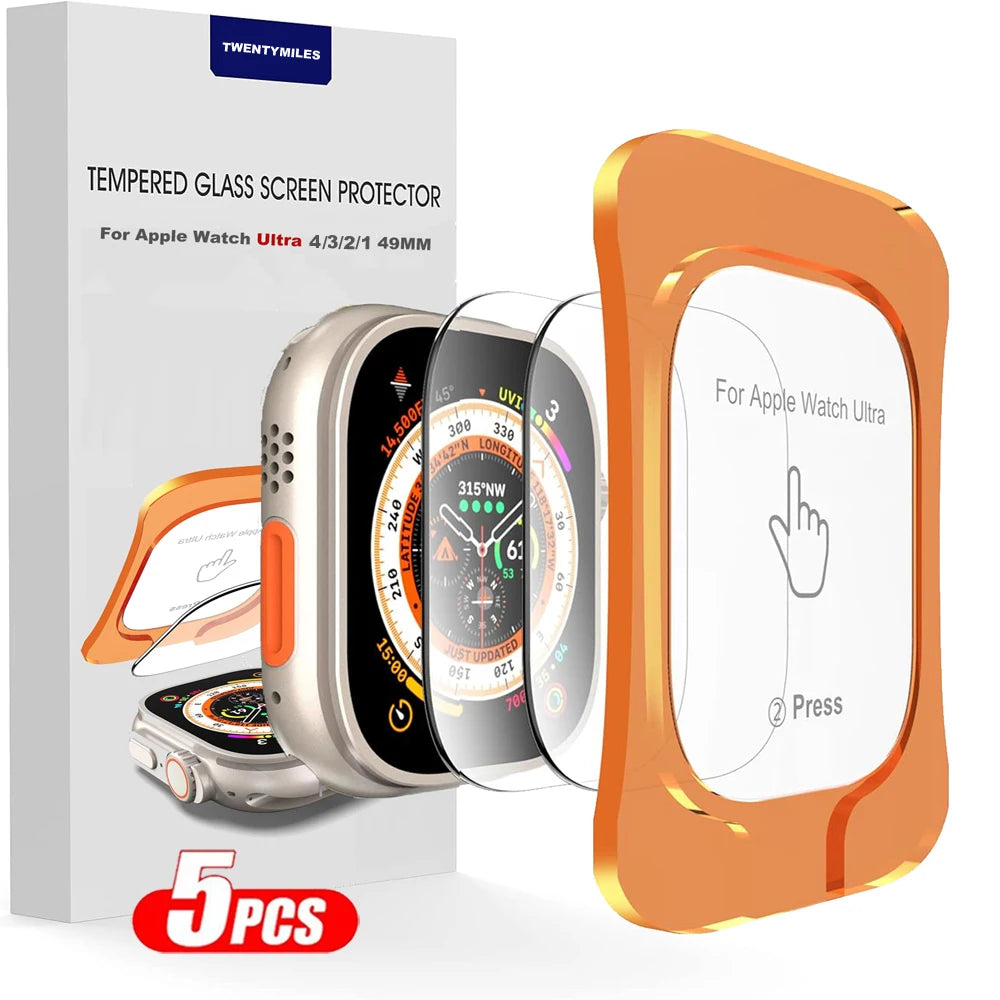 Tempered Glass For Apple Watch Ultra 1/2/3/4 49mm With Alignment Tool Screen Protector For iWatch Ultra 1 2 3 4 49mm Accessories
