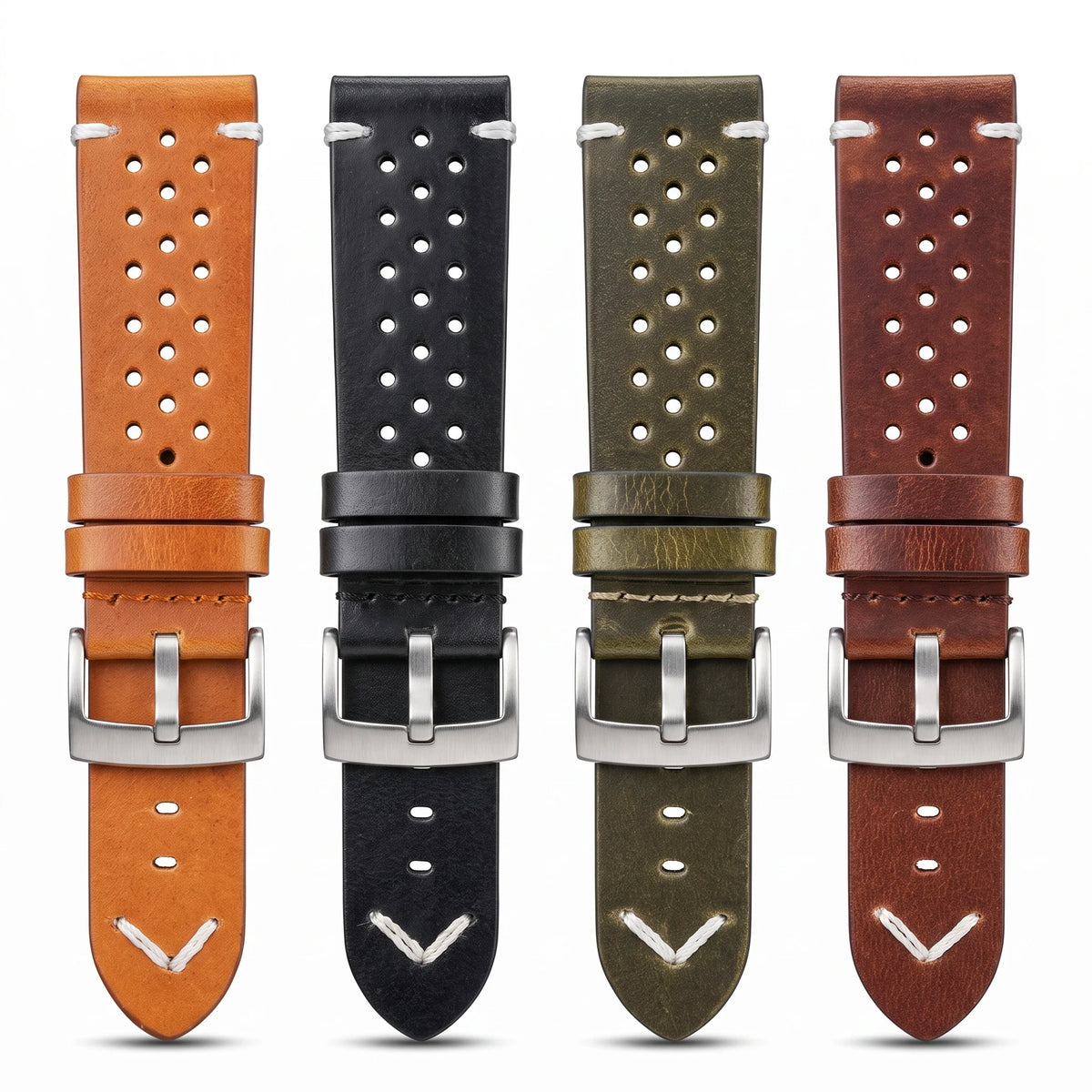Genuine Leather Watchband Handmade Oil Wax Cowhide Breathable Strap For Samsung Galaxy Watch 4 3 Vintage Band Accessories Belt
