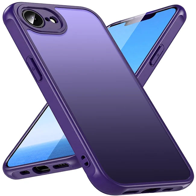 Retro Case for iPhone 17e / 16e , Hard PC Translucent Matte Back & Soft TPU Side Shockproof Proteciton cover for Apple iPhone17e