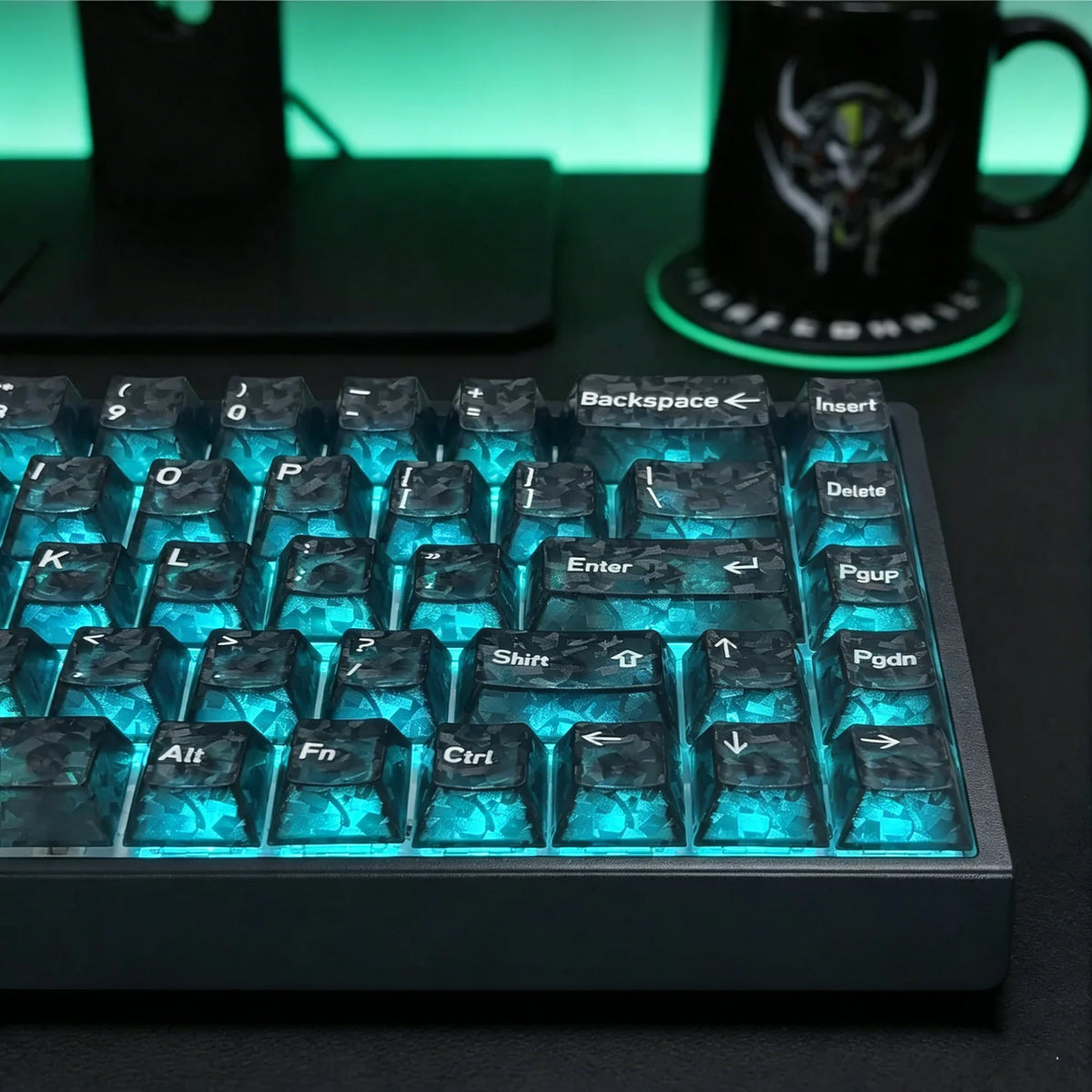 Letter Drive 2026 Forged Carbon Fiber Transparent Keycaps 132 Keys Cherry Profile RGB Backlit Key Cap For Mechanical Keyboard